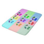 Farbenfrohe Kirchen - Pop Art Badematte (Schrägansicht)