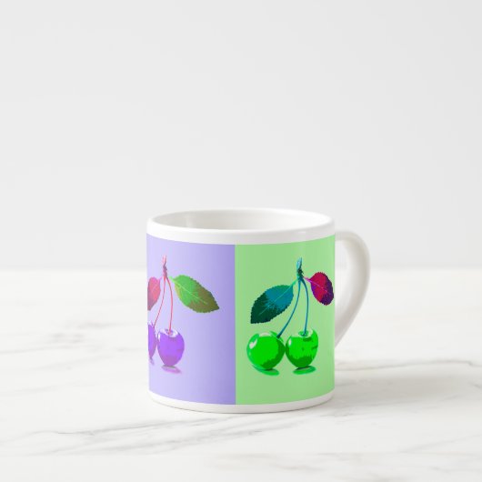 Farbenfrohe Kirchen - Pop Art Espressotasse (Vorderseite Rechts)