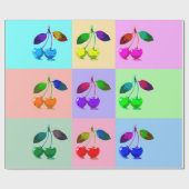 Farbenfrohe Kirchen - Pop Art Geschenkpapier (Flach)