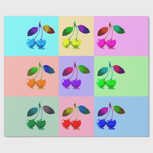 Farbenfrohe Kirchen - Pop Art Geschenkpapier (Flach)