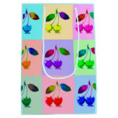 Farbenfrohe Kirchen - Pop Art Mittlere Geschenktüte (Rückseite)