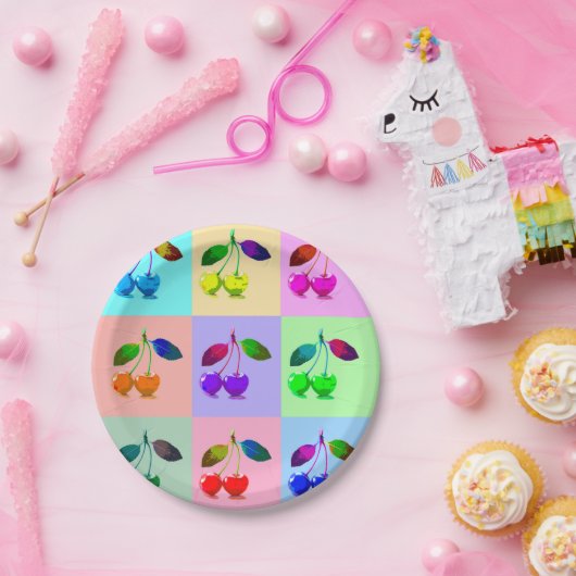 Farbenfrohe Kirchen - Pop Art Pappteller (Party)