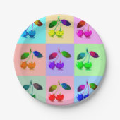 Farbenfrohe Kirchen - Pop Art Pappteller (Vorderseite)