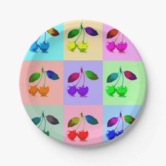 Farbenfrohe Kirchen - Pop Art Pappteller (Vorderseite)