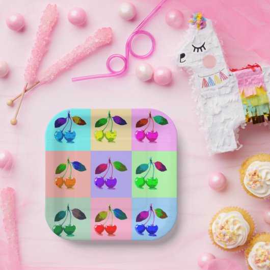 Farbenfrohe Kirchen - Pop Art Pappteller (Party)