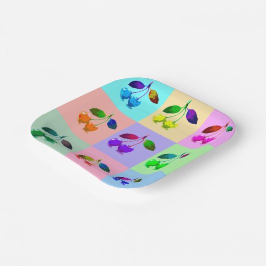 Farbenfrohe Kirchen - Pop Art Pappteller (Gewinkelt)