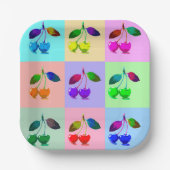 Farbenfrohe Kirchen - Pop Art Pappteller (Vorderseite)