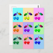 Farbenfrohe Kirchen - Pop Art Postkarte (Vorne/Hinten)