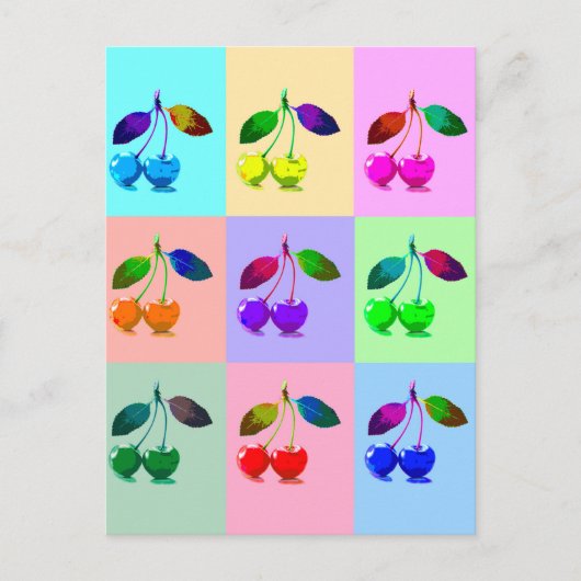 Farbenfrohe Kirchen - Pop Art Postkarte (Vorderseite)