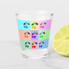 Farbenfrohe Kirchen - Pop Art Schnapsglas