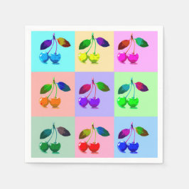 Farbenfrohe Kirchen - Pop Art Serviette