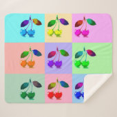 Farbenfrohe Kirchen - Pop Art Sherpadecke (Vorderseite (Horizontal))