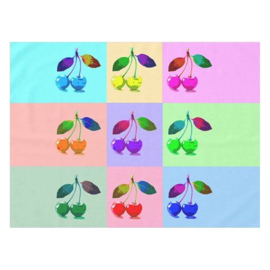 Farbenfrohe Kirchen - Pop Art Tischdecke (Vorderseite (Horizontal))