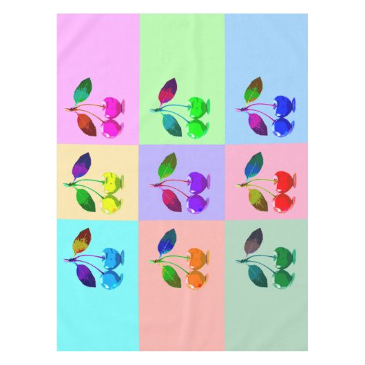 Farbenfrohe Kirchen - Pop Art Tischdecke (Vorderseite)