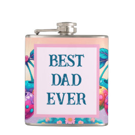 Farbenfrohe Kirsche mit bester Vater je Flachmann