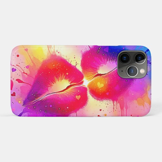 Farbenfrohe Kiss Splash Design Case-Mate iPhone Hülle (Rückseite (Horizontal))
