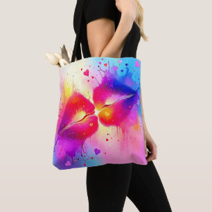 Farbenfrohe Kiss Splash Design Tasche