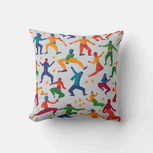 Farbenfrohe Kissen mit Menschen