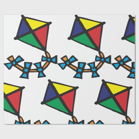 Farbenfrohe Kite Wrapping Paper Geschenkpapier (Flach)