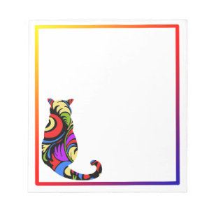 farbenfrohe Kitty Notizblock