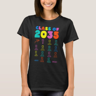 Farbenfrohe Klasse von 2035 wächst mit mir Checkli T-Shirt