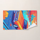 Farbenfrohe Klassik Ride Design Badhandtuch Set (Handtuch)