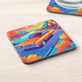 Farbenfrohe Klassik Ride Design Getränkeuntersetzer (Linke Seite)