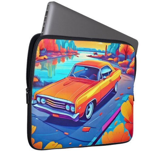 Farbenfrohe Klassik Ride Design Laptopschutzhülle (Vorne Rechts)