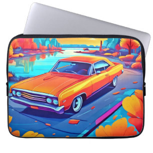 Farbenfrohe Klassik Ride Design Laptopschutzhülle