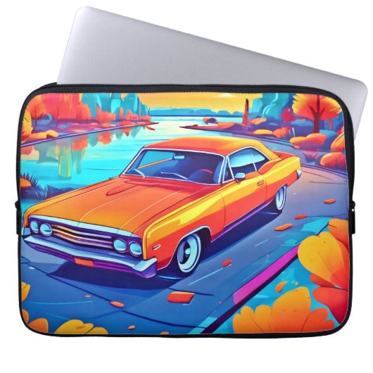 Farbenfrohe Klassik Ride Design Laptopschutzhülle (Vorderseite)