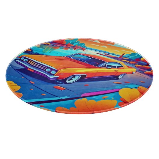 Farbenfrohe Klassik Ride Design Schneidebrett (Ecke)