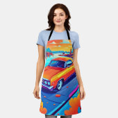 Farbenfrohe Klassik Ride Design Schürze (Getragen)