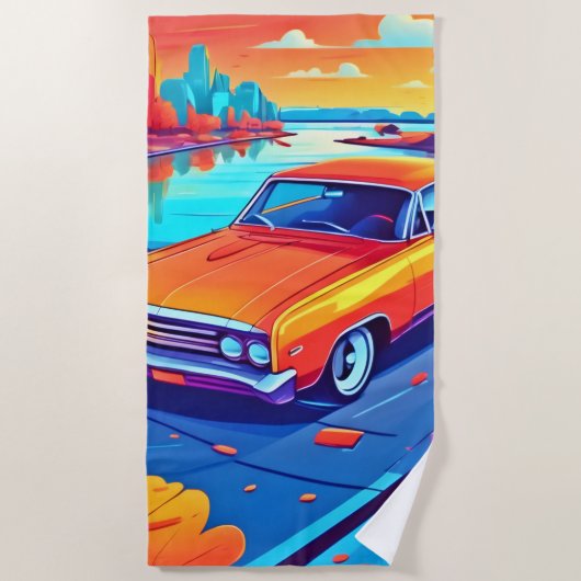 Farbenfrohe Klassik Ride Design Strandtuch (Vorderseite)