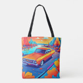 Farbenfrohe Klassik Ride Design Tasche (Rückseite)