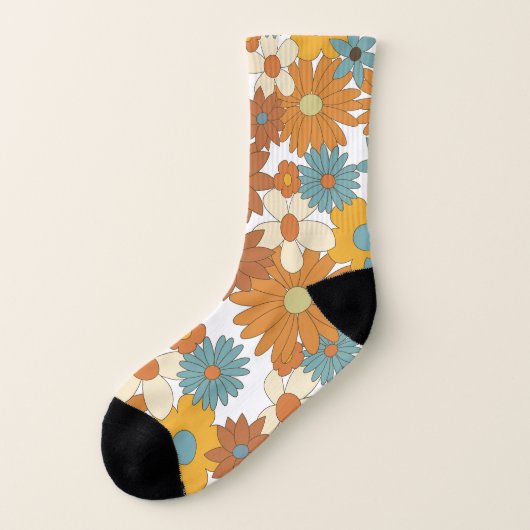 Farbenfrohe klassische Blume Socken (Links - Außen)