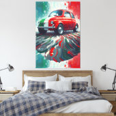 Farbenfrohe klassische Fiat 500 Leinwanddruck (Insitu (Schlafzimmer))
