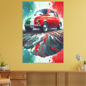 Farbenfrohe klassische Fiat 500 Leinwanddruck (Insitu (Wohnzimmer))
