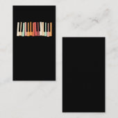 Farbenfrohe Klaviertasten Retro Pianist Visitenkarte (Vorne/Hinten)
