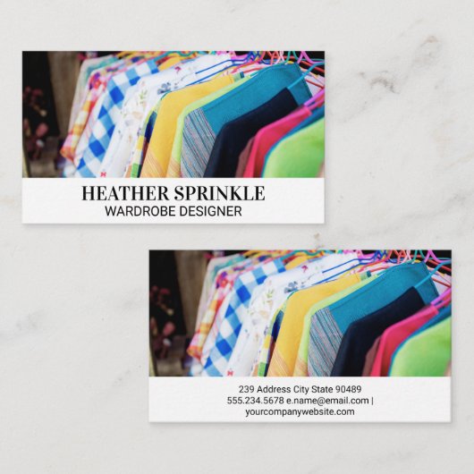 Farbenfrohe Kleidung Visitenkarte (Vorne/Hinten)
