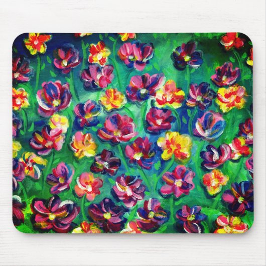 Farbenfrohe kleine Blume Originelles Kunstwerk Mousepad (Vorne)