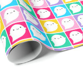 Farbenfrohe kleine Geister Geschenkpapier (Rolleneckpunkt)