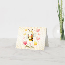 Farbenfrohe kleine Honey Bee Baby Dusche Niedlich Dankeskarte