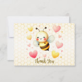 Farbenfrohe kleine Honey Bee Baby Dusche Niedlich Dankeskarte (Vorderseite)