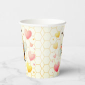 Farbenfrohe kleine Honey Bee Baby Dusche Niedlich Pappbecher (Rechts)