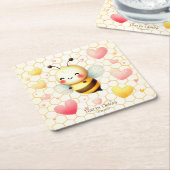 Farbenfrohe kleine Honey Bee Baby Dusche Niedlich Rechteckiger Pappuntersetzer (angewinkelt)