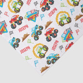 Farbenfrohe kleine Junge Monster Trucks Muster Seidenpapier (Ausschnitt)