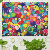 Farbenfrohe kleine Kreise Original Artwork Geschirrtuch (Gefaltet)