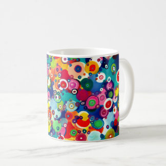 Farbenfrohe kleine Kreise Original Artwork Kaffeetasse