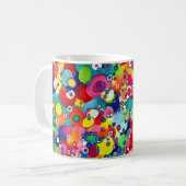 Farbenfrohe kleine Kreise Original Artwork Kaffeetasse (Vorderseite Links)