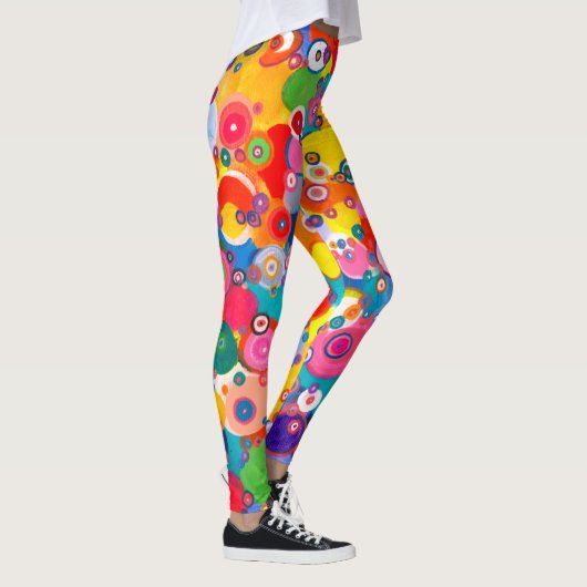 Farbenfrohe kleine Kreise Original Artwork Leggings (Rechts)